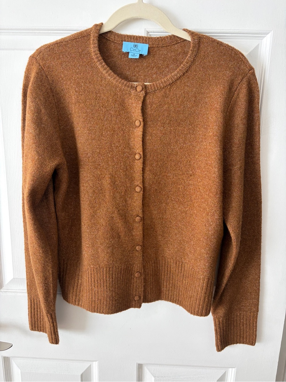 CeCe Women's Rust Button-Front Cardigan Sweater Size Medium